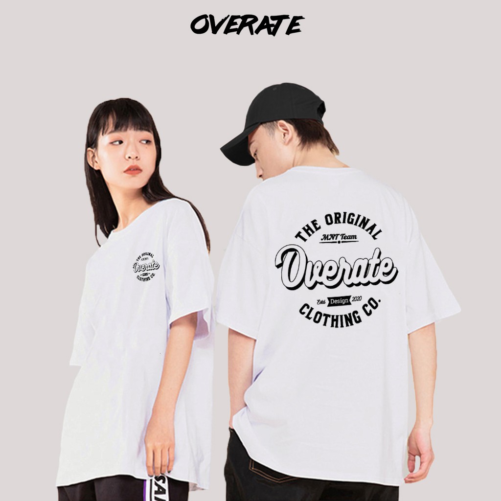 Áo Thun Tay Lỡ - Overate Form Rộng Unisex Vintage Màu Trắng OVT09 ( Chất Vải Siêu Đẹp )
