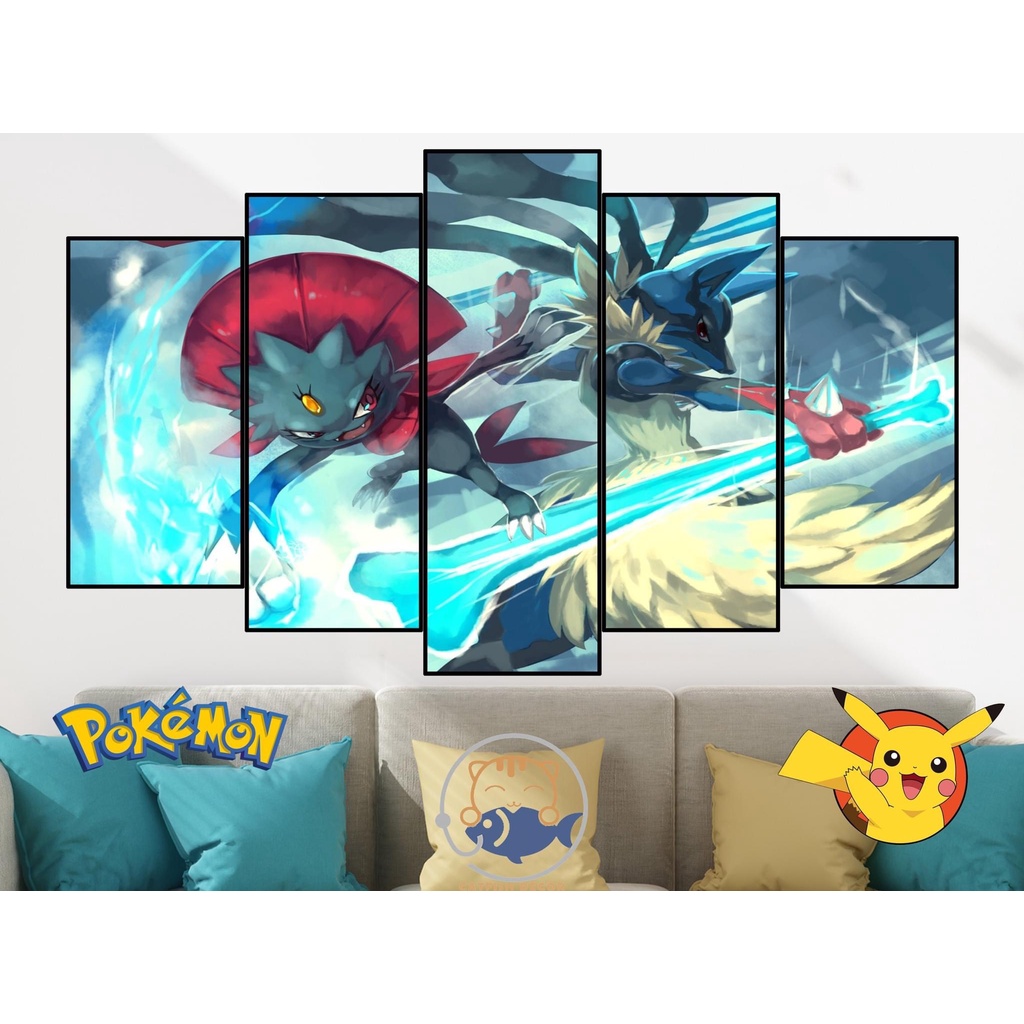 Tranh ghép dán tường Room Decor trang trí phòng ANIME POKEMON - BỘ 2