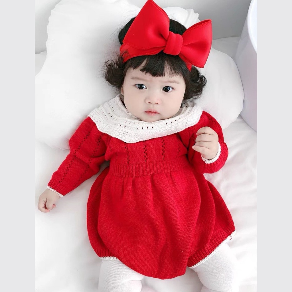 Bodysuit Cho Bé Gái, Body Bé Gái Len Hàn Siêu Xinh Thanh Hằng Baby 5 - 13 Kg