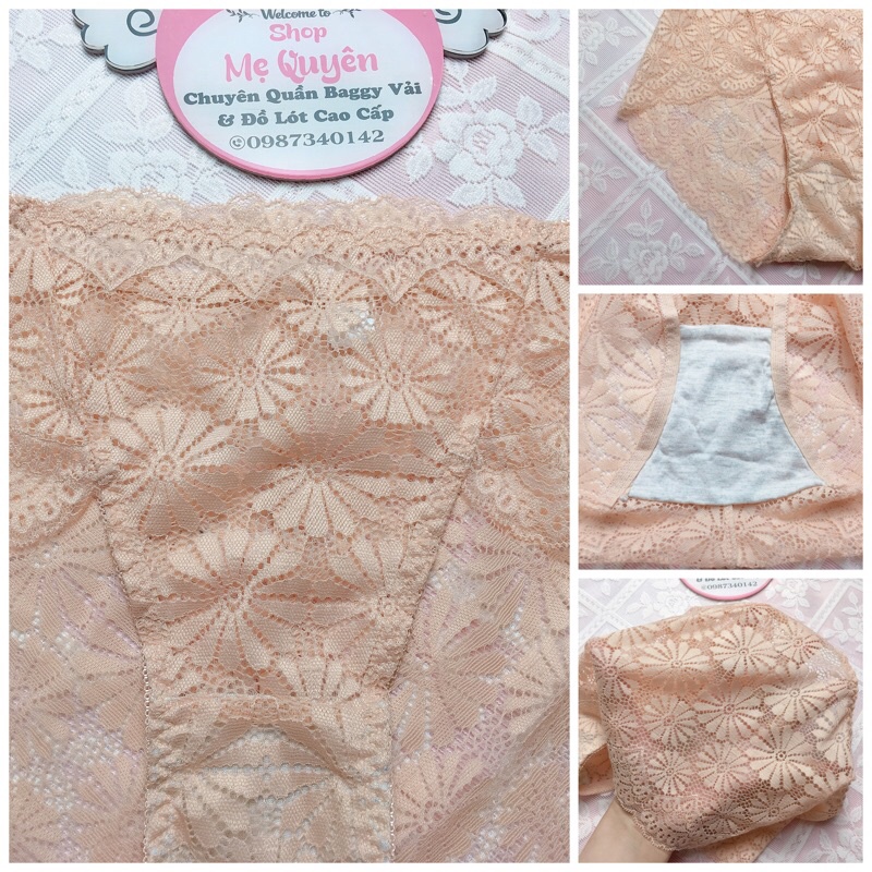 Quần lót nữ ren đùi hoa cúc sexy, không viền cạp cao ôm bụng nâng mông chất ren mềm mướt cho nàng thoải mái cả ngày