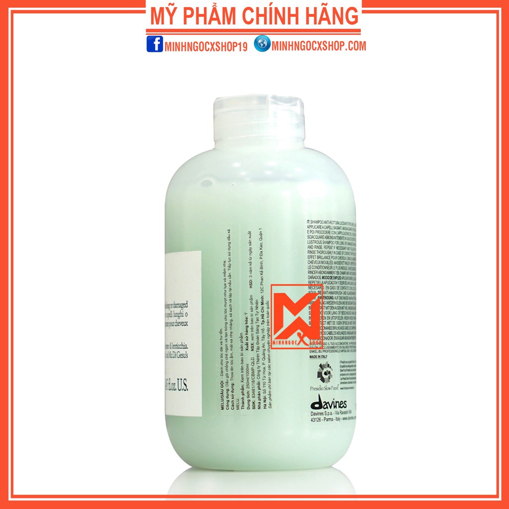 Dầu gội cho tóc dài và hư tổn DAVINES MELU 250ml chính hãng