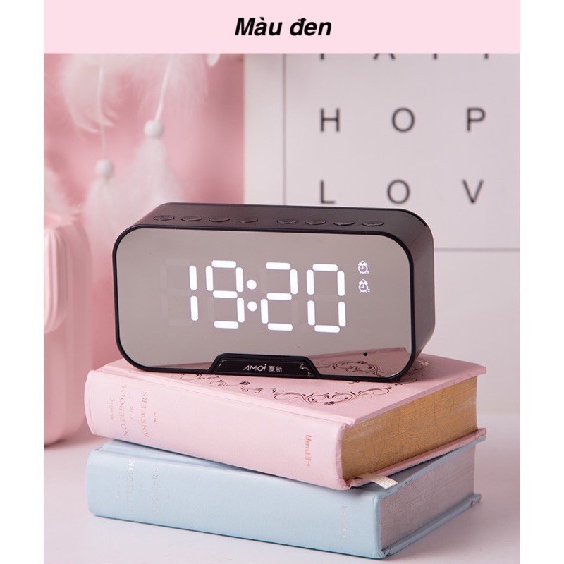 [SẴN SG] [Hàng Độc - Giá Sốc] Loa bluetooth mini mặt kính tràn viền kèm đồng hồ báo thức