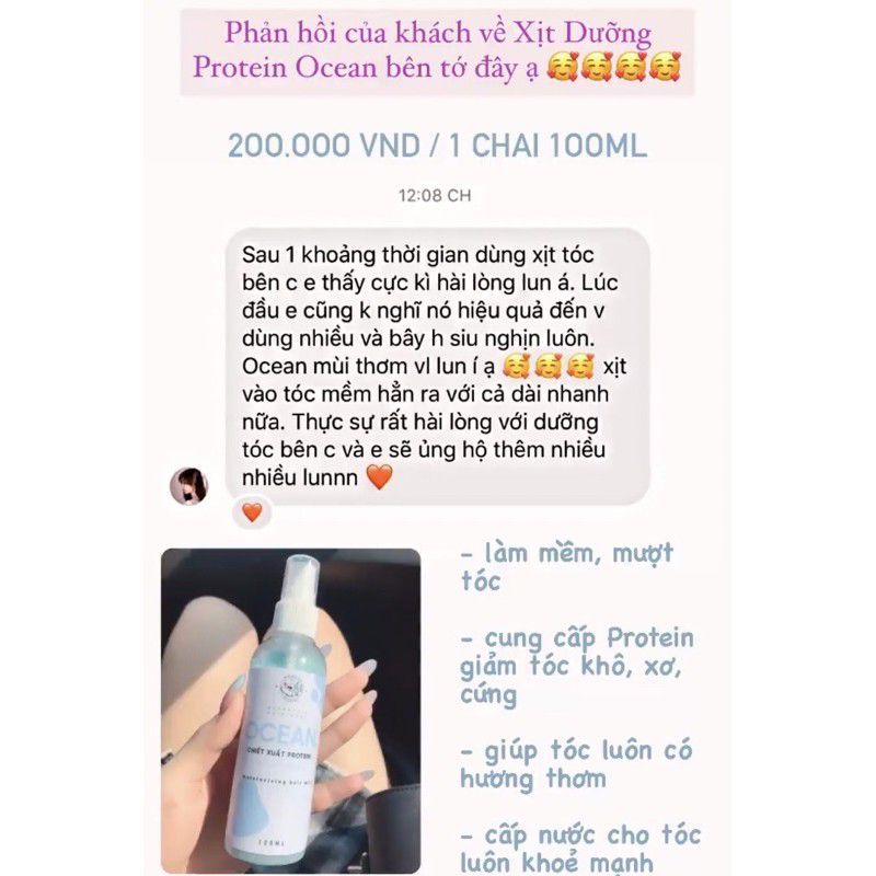 OCEAN Hair Mist - Xịt Dưỡng Tóc Chiết Xuất Protein