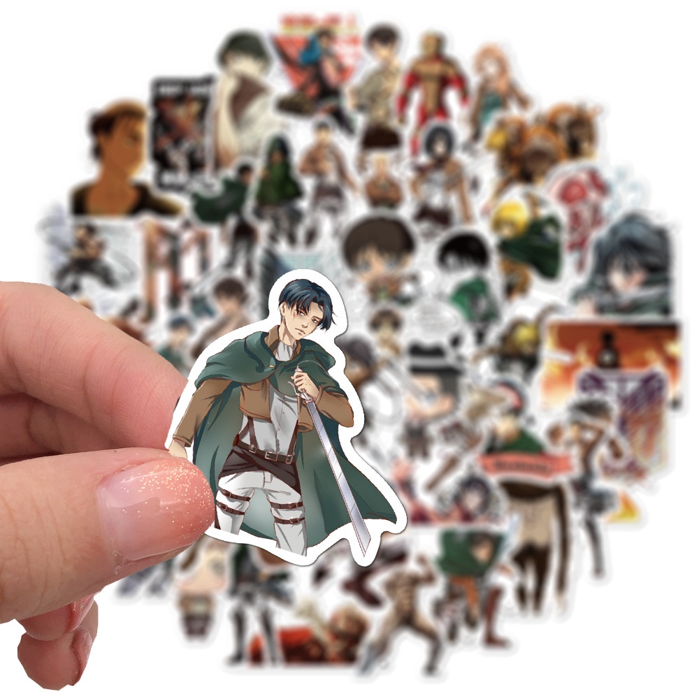 Set 50 miếng dán trang trí hình Attack on Titan
