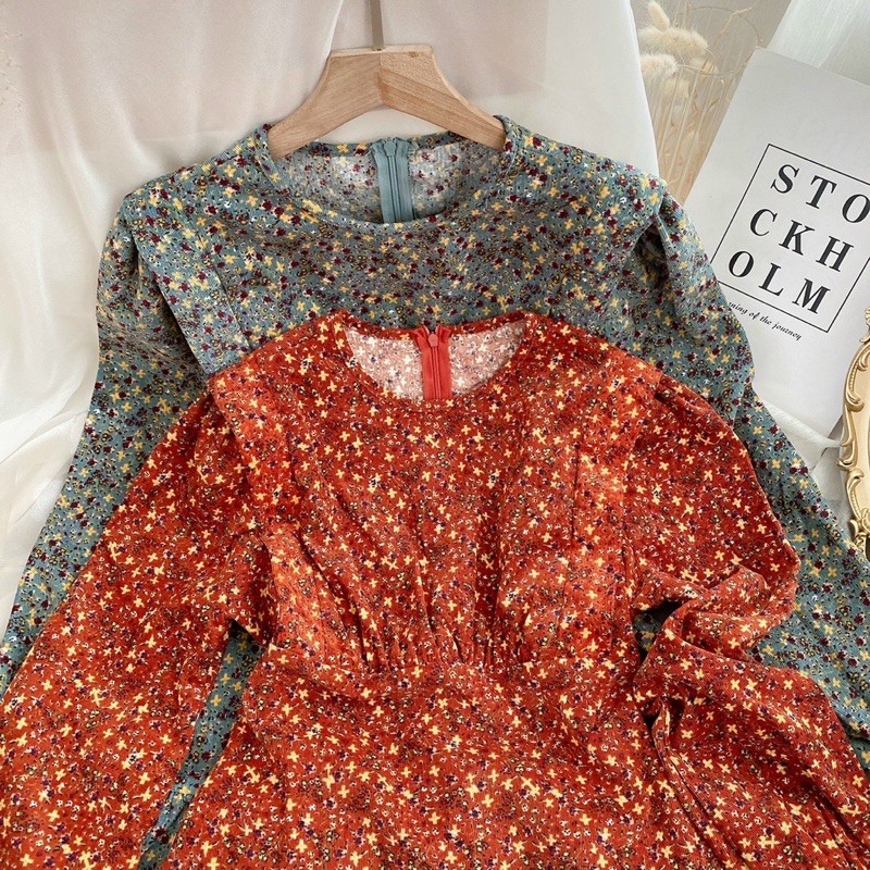 ĐẦM HOA NHÍ CỔ TRÒN CHÂN BÈO KT | BigBuy360 - bigbuy360.vn