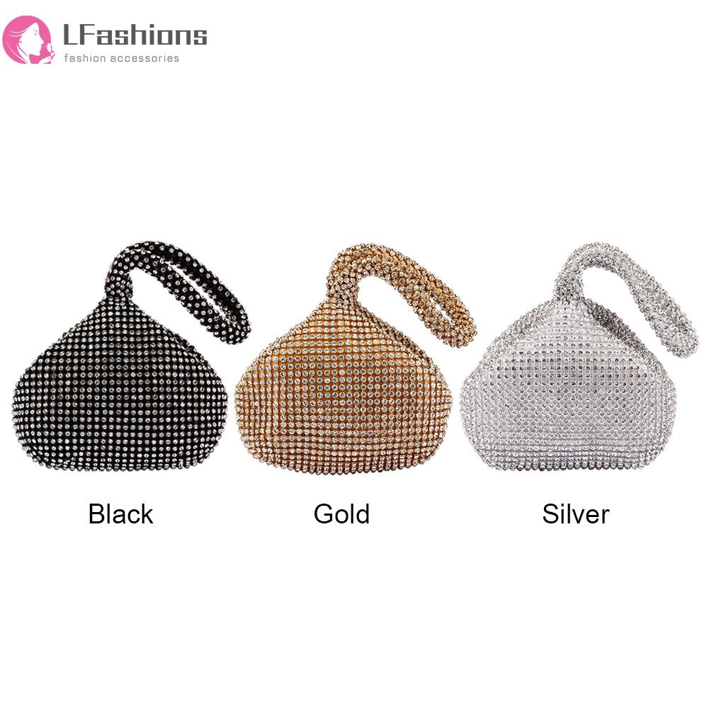 ☆Lfashion☆ Ví Cầm Tay Đính Đá Lấp Lánh Dành Cho Nữ Đi Tiệc Tối