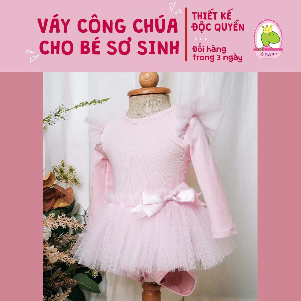 Set váy Body sơ sinh rời cho bé 0-3 tuổi [BB02] + Tặng băng đô nơ