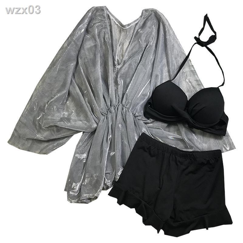 2020 fairy fan splitsuit áo tắm nữ ba mảnh gợi cảm ngực nhỏ giảm béo che bụng sinh viên đồ bơi suối nước nóng | BigBuy360 - bigbuy360.vn