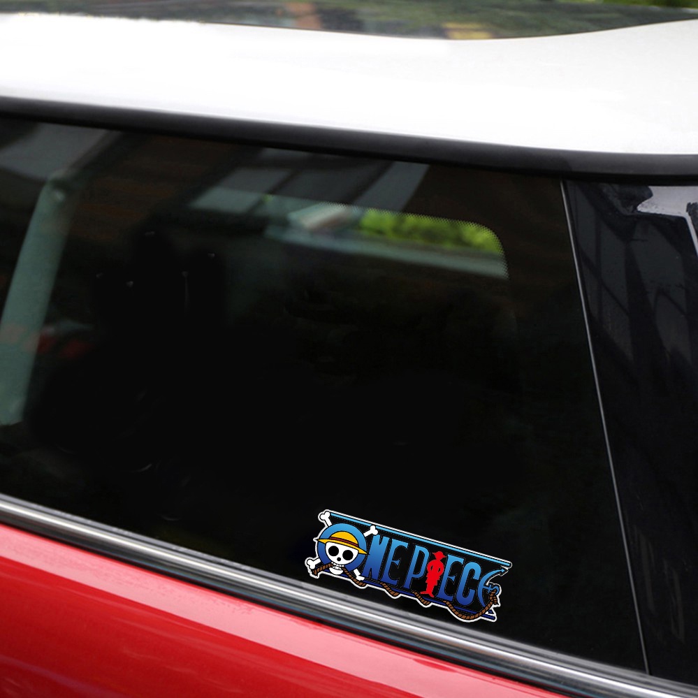 Miếng Dán Phản Quang Họa Tiết Hoạt Hình One Piece Trang Trí Xe Mô Tô