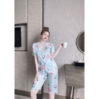 Bộ lửng lụa latin viền ren hoạ tiết siêu xinh (MS : L02)