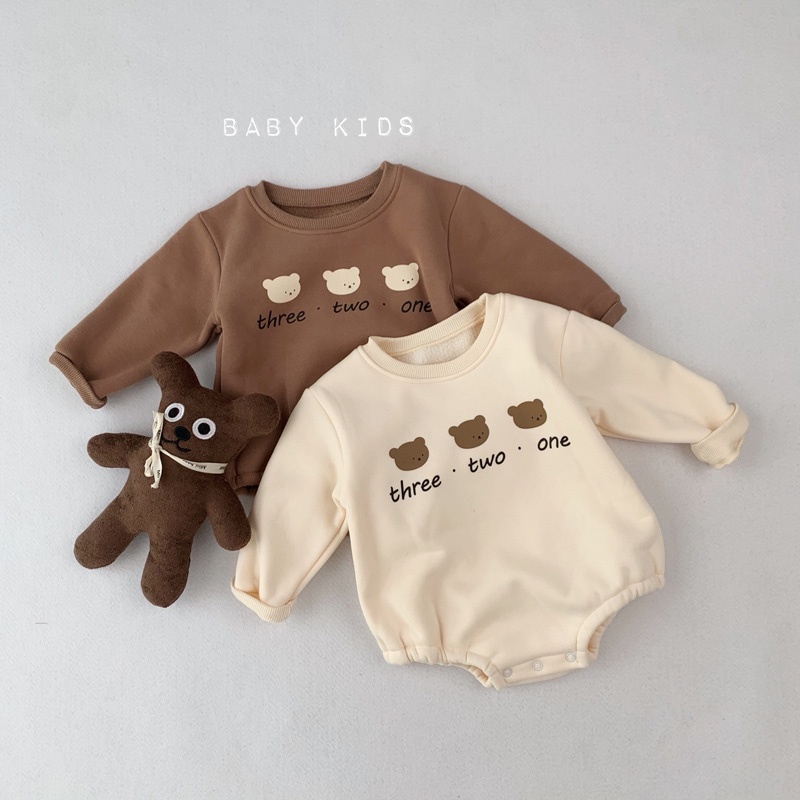 Bộ Áo Liền Quần Hình Gấu Dễ Thương Cho Trẻ Sơ Sinh