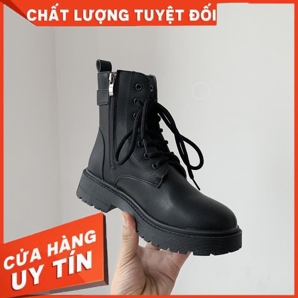 Giày boot nữ giaycổ cao khóa kéo bên hông đế cao 4 cm B1186