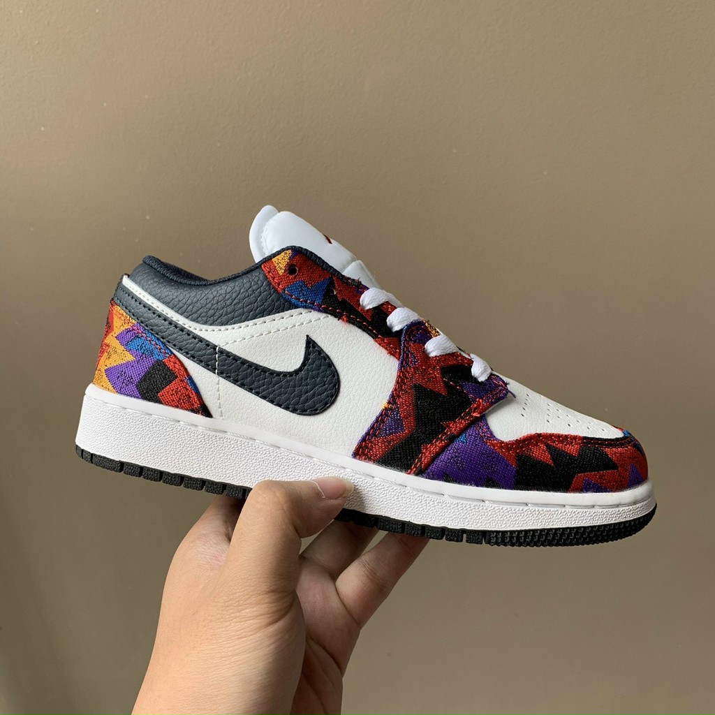 [ jordan 1 low thổ cẩm ] giày thể thao nam nữ 1/1 hót trend
