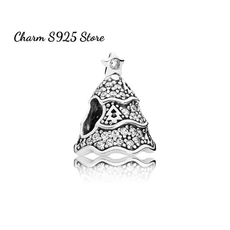 CHARM PAN ALE CÂY THÔNG NOEL ĐÍNH ĐÁ BẠC S925 CAO CẤP