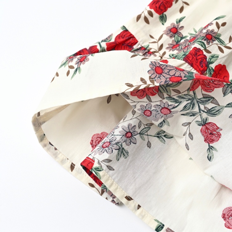 Váy Bé Gái Carrot 2 Dây Cánh Tiên, Họa Tiết Hoa Hồng Leo, Chất Thô Cotton Thoáng Mát Thấm Hút Mồ Hôi