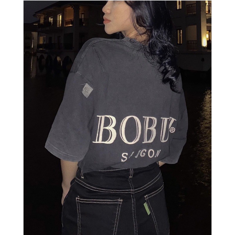 Áo thun Bobui basic đen xám chuẩn REAL full tag túi