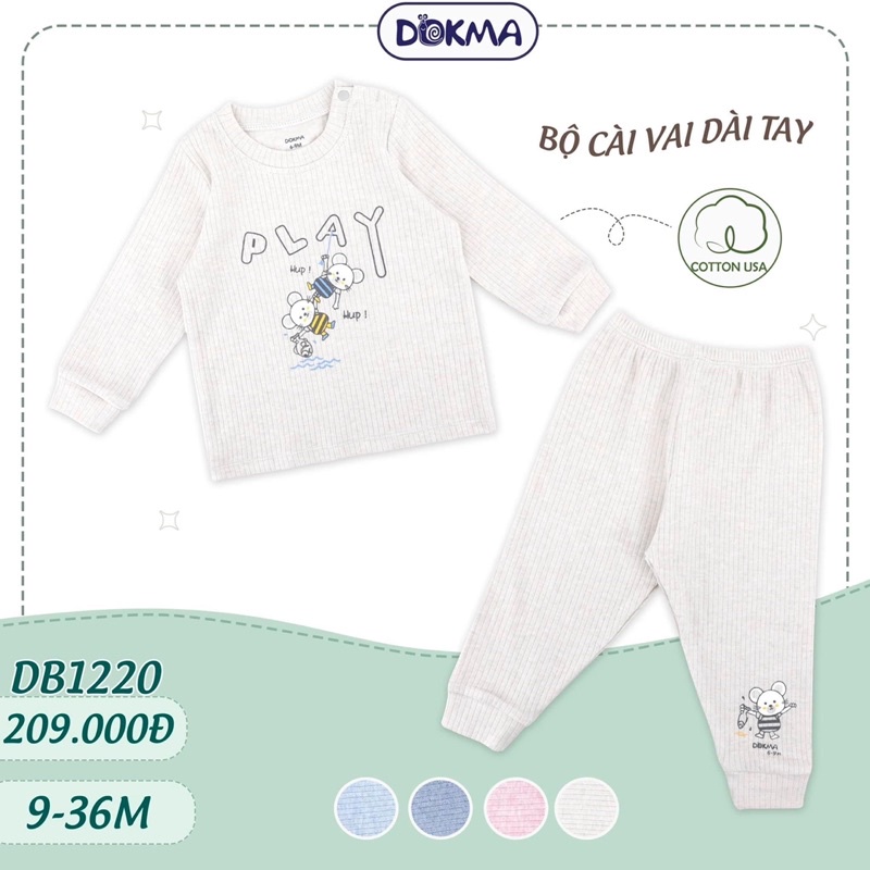 Bộ dài tay dokma db1222 9-36m