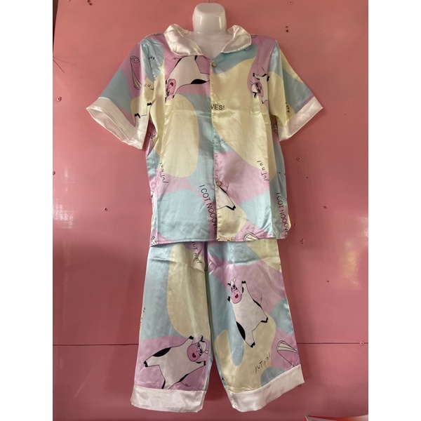 sét đồ bộ lửng vải satin mặc mát lạnh