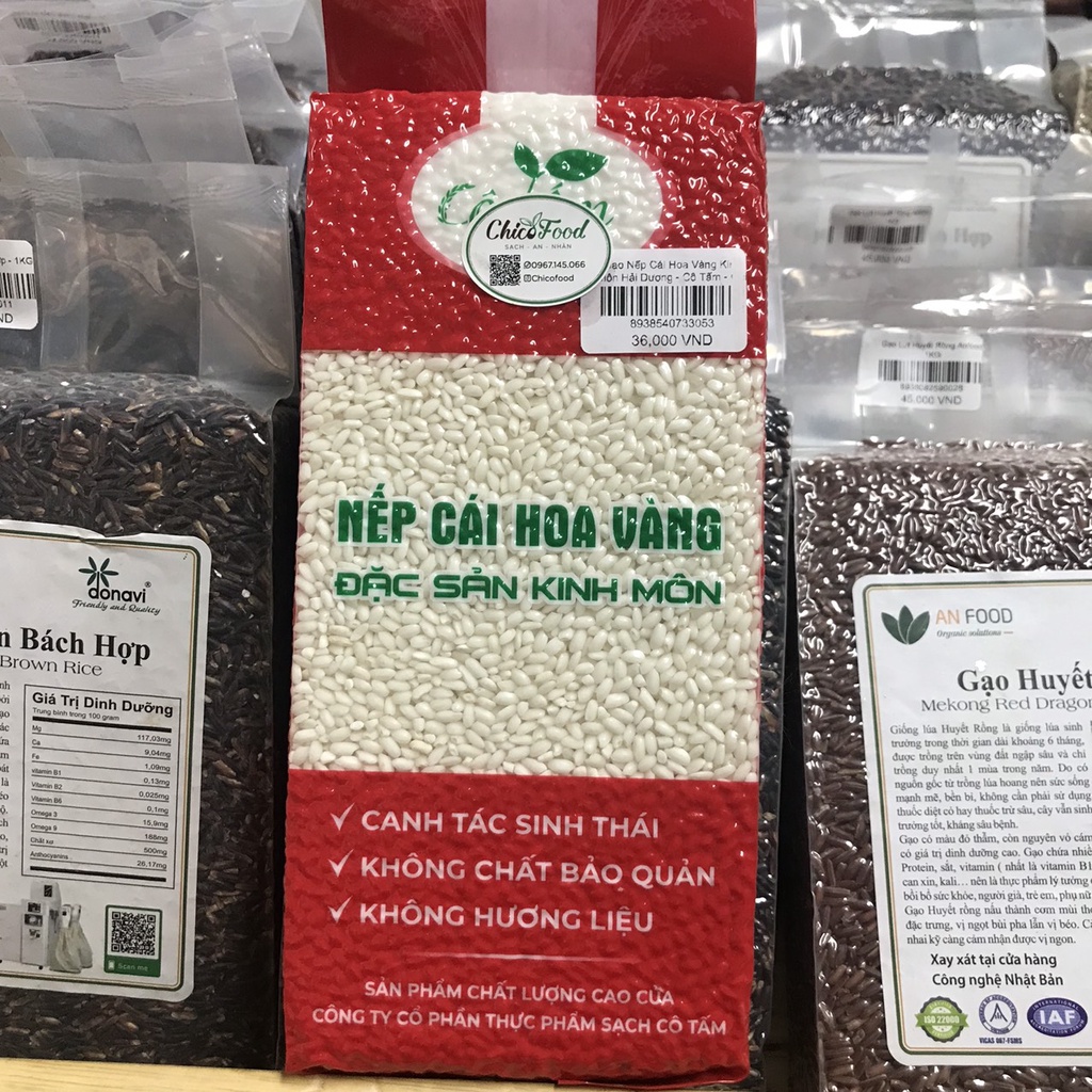 Gạo Nếp Cái Hoa Vàng Kinh Môn Hải Dương Cô Tấm Gói 1Kg