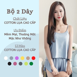 Bộ mặc nhà, bộ ngủ hai dây mềm mại chất vải mát (có ảnh thật ở phân loại)
