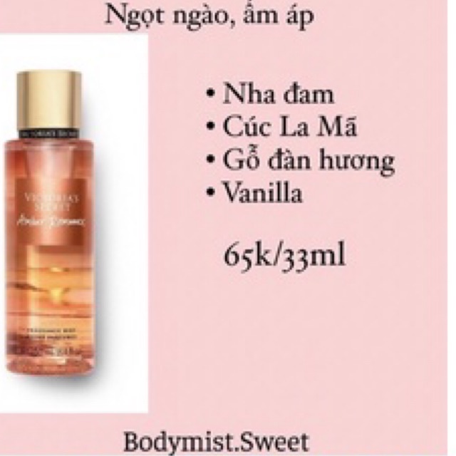 BODYMIST XỊT THƠM TOÀN THÂN CHIẾT 33ml AMBERROMANE