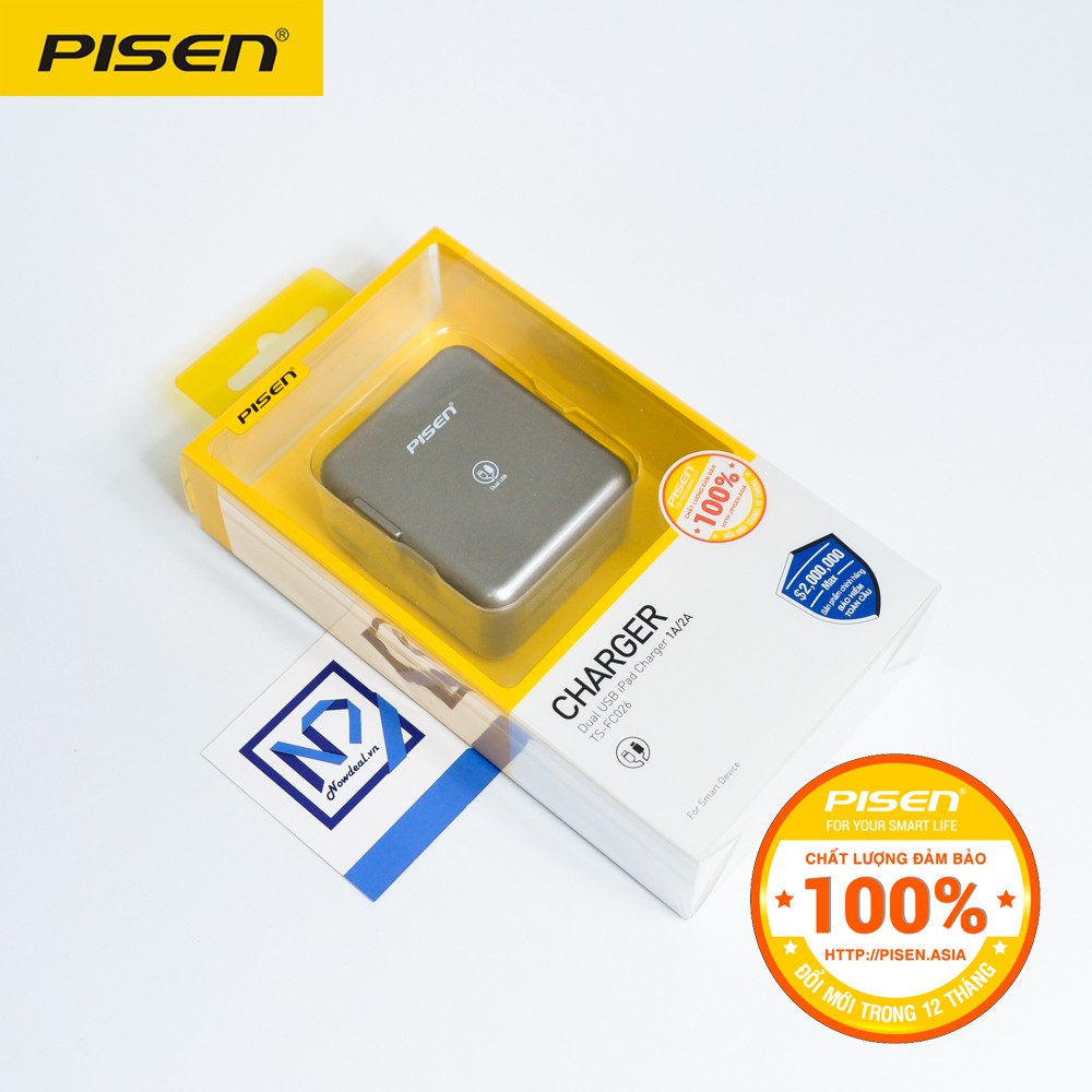 Sạc Pisen For IPad Charger 2A( Smart) - HÀNG CHÍNH HÃNG