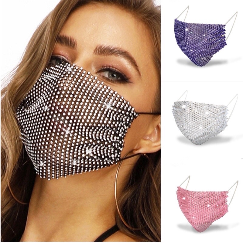 Khẩu trang đính đá thời trang cho nữ