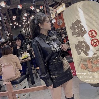 áo sơ mi thắt nơ hót