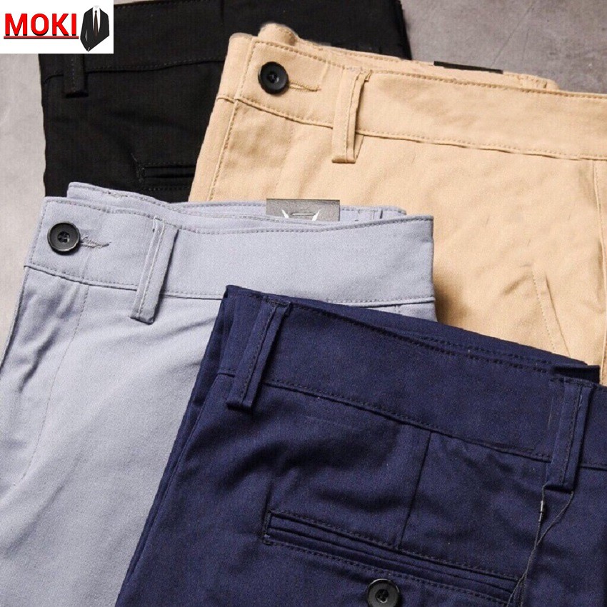 Quần kaki nam MOKI chất vải dày dặn co giãn nhẹ, dáng ôm body trẻ trung, không bai xù | BigBuy360 - bigbuy360.vn