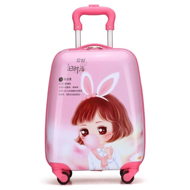 Vali kéo in 2 mặt công chúa thỏ siêu yêu cho bé