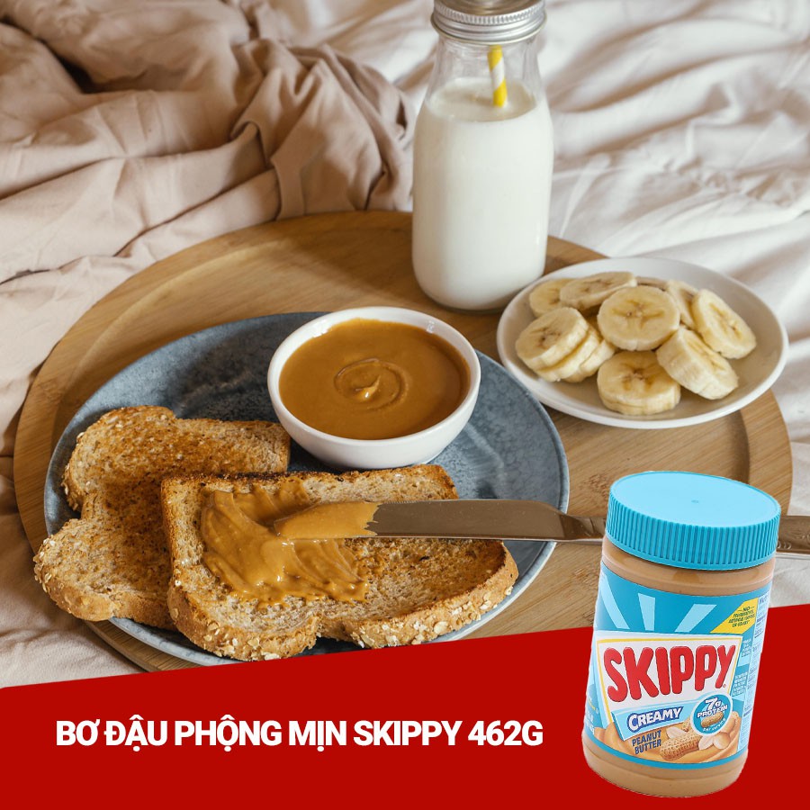 COMBO 1 Hộp Bơ Đậu Phộng Mịn Skippy 462g & 1 Hộp Bánh Quy Hạt Ngũ Cốc Nhân Bơ Đậu Phộng Skippy 100g