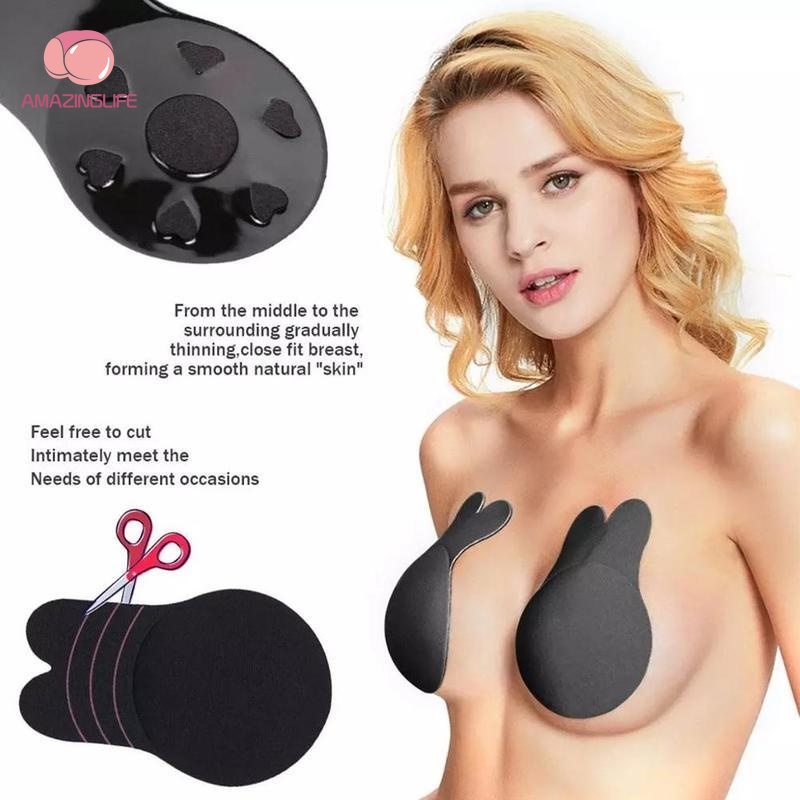 1 Cặp Miếng Dán Nâng Ngực / Nâng Ngực Bằng Silicone Vô Hình Tái Sử Dụng Tiện Lợi