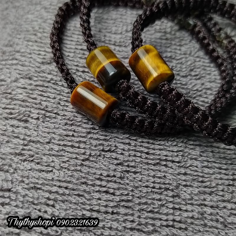 Vòng tay trụ đá thiên nhiên vàng nâu -  -