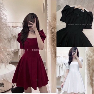 MS:Sp011208 Đầm cổ vuông bigsize nữ đi tiệc bigsiz3 (M/L/Xl/Xxl) Đầm cổ vuông tay phồng bigsize kim ngân