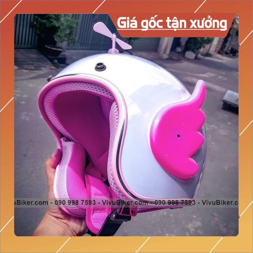 [Giống ảnh] [GIÁ KHO] Cánh Thiên Thần - Cánh Cupid gắn nón bảo hiểm 3/4 siêu cute