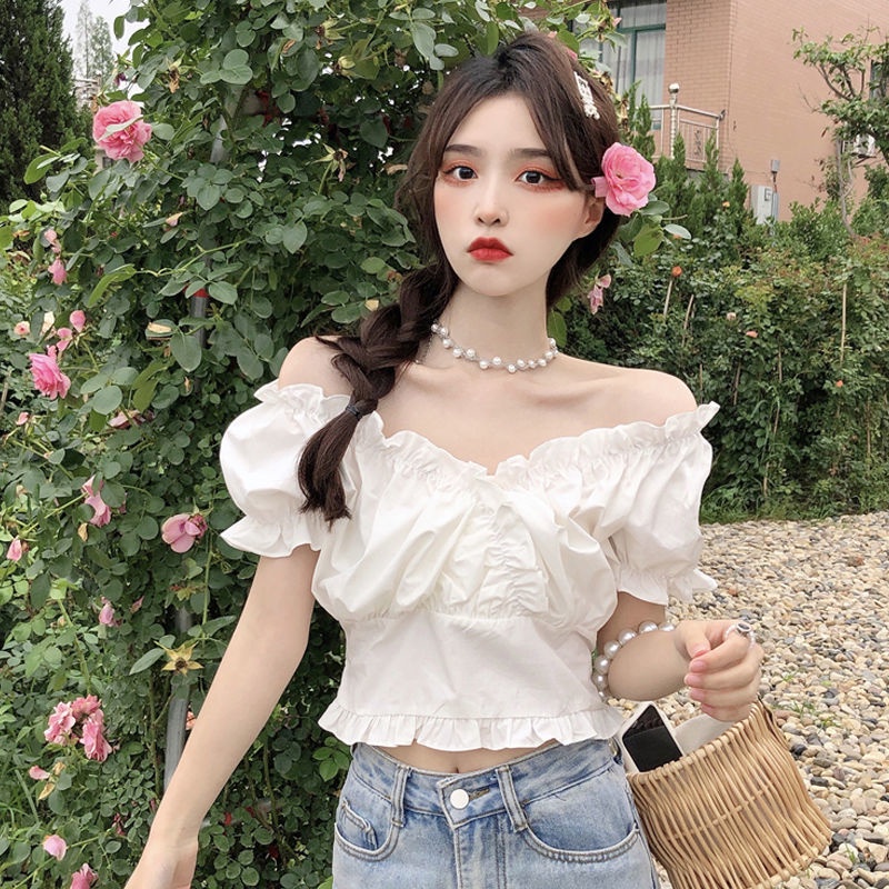 Áo Trễ Vai Màu Trơn Thiết Kế Đơn Giản Thời Trang Cho Nữ