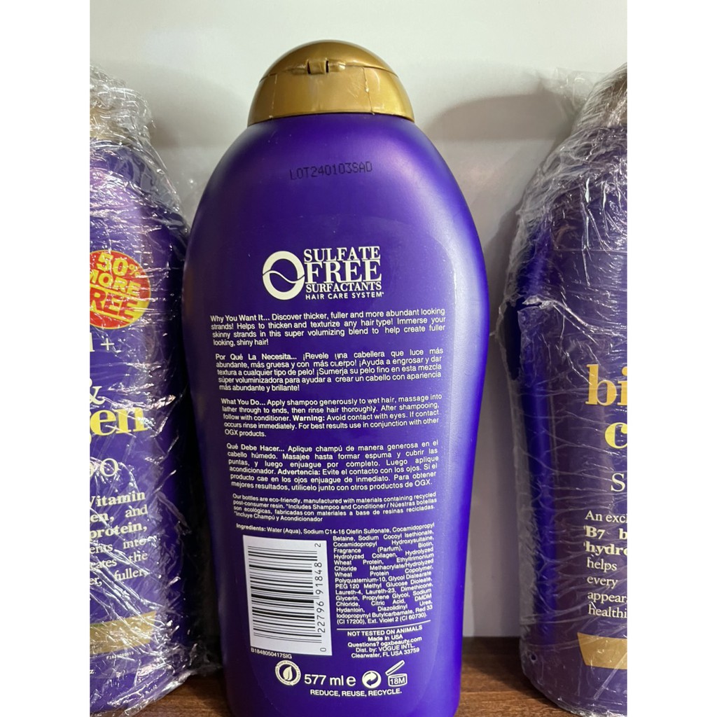 Dầu Gội Xả Chống Rụng Tóc Biotin Collagen 577ml | BigBuy360 - bigbuy360.vn