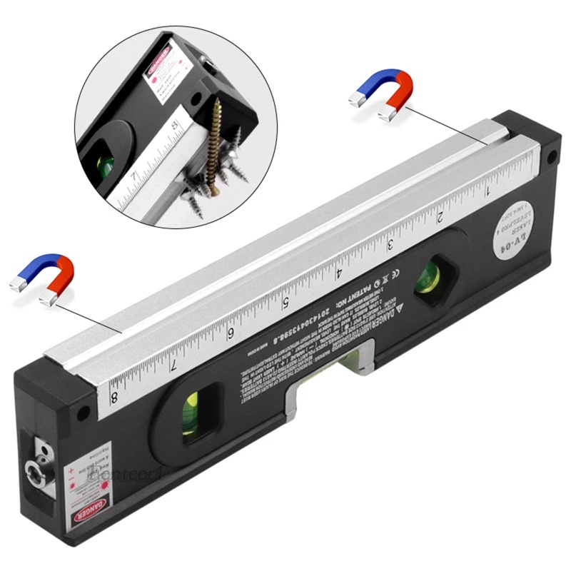 Laser Level Aligner Vertical Horizontal with Locking Measure Tape Ruler