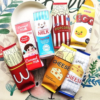 Bóp viết hoạt hình đồ ăn bánh kẹo dễ thương có lớp lót bên trong ( túi hộp đựng bút )