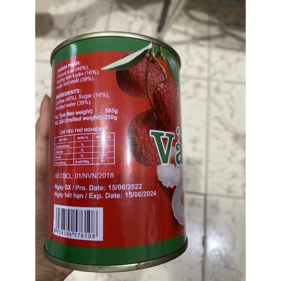Vải Ngâm Nước Đường Thanh Hà Lon 565g