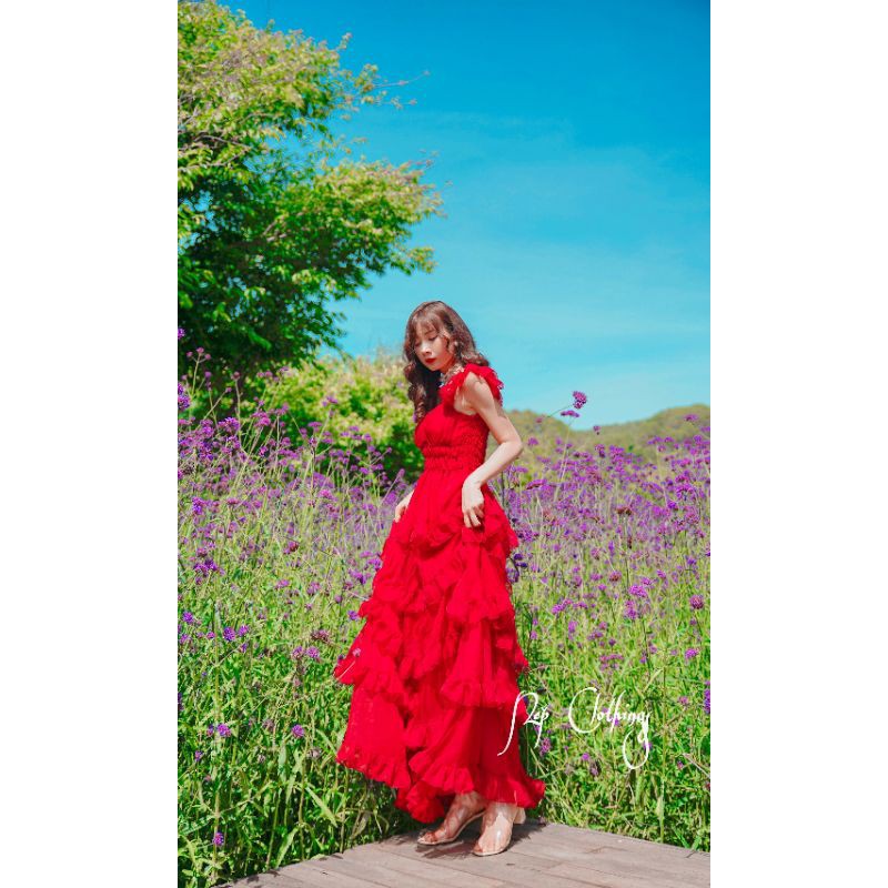 Sẵn Váy maxi  voan tơ cánh tiên nhiều tầng dáng dài/ váy Voan nhiều tầng boho ulzzang  siêu xinh | BigBuy360 - bigbuy360.vn