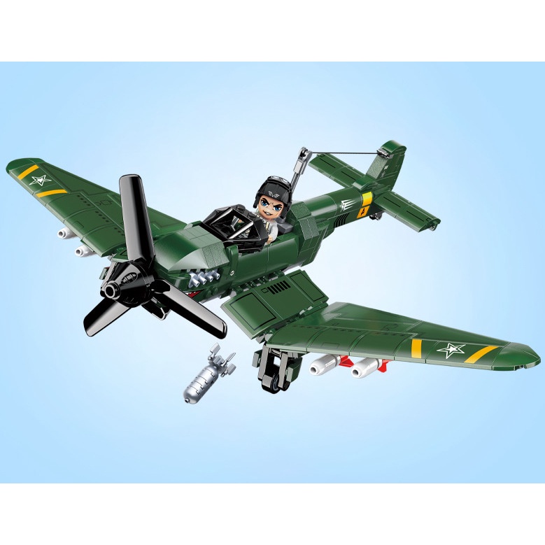 Set 424 Mô Hình Máy Bay Chiến Đấu MOC WW2 Stuka Junkers JU-87 Mới