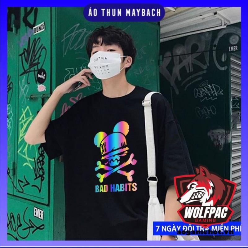 Áo Thun Phản Quang 7 Màu BAD HABITS Form Rộng Unisex Nam Nữ