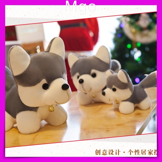 Gấu Bông Con Chó Husky Nhồi Bông Con Chó Dễ Thương Cao Cấp Cao Siêu Mềm Mịn An Toàn 25cm Và 40cm