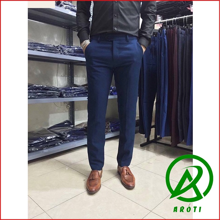 Quần Tây Âu Nam Dáng Ôm Lịch Lãm Co Dãn Nhẹ Thoải Mái Màu Đen QAU45 hàng lẻ size