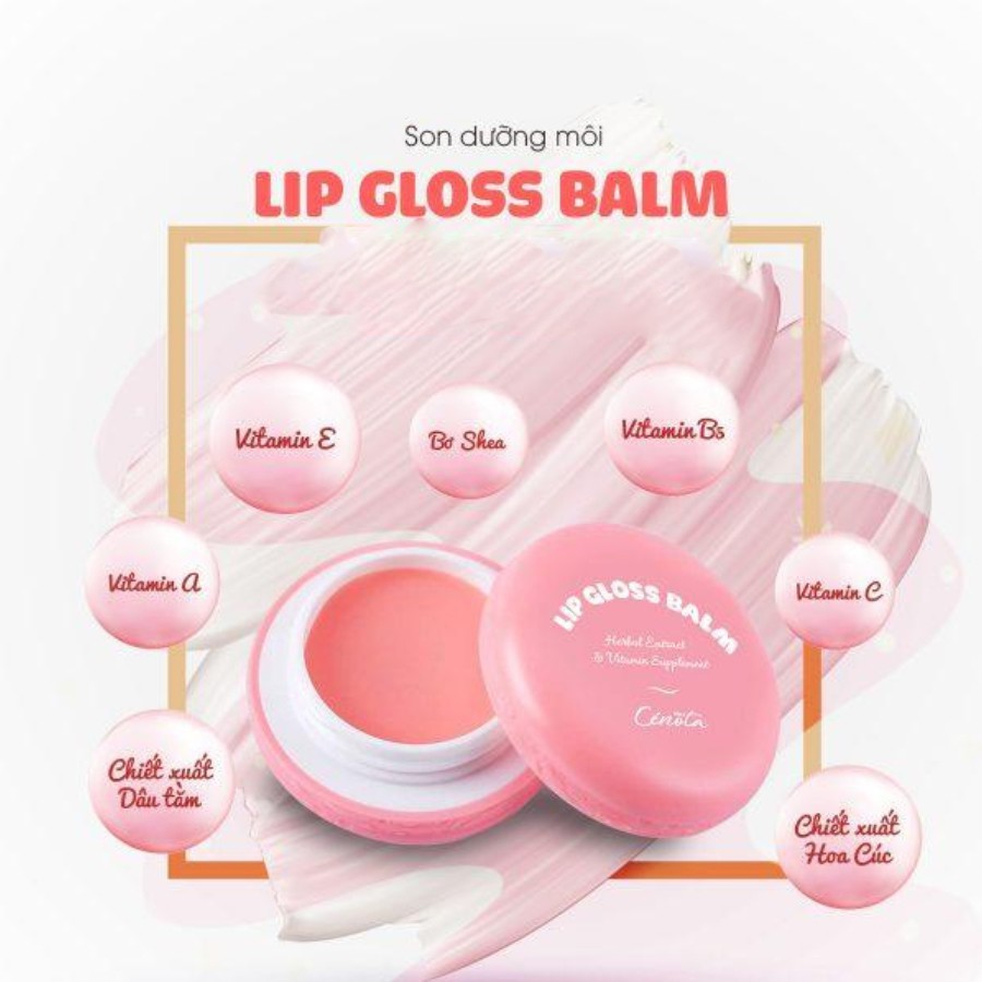 Son dưỡng môi Cénota Lip Gloss Balm, son dưỡng ẩm mềm môi, tẩy da chết