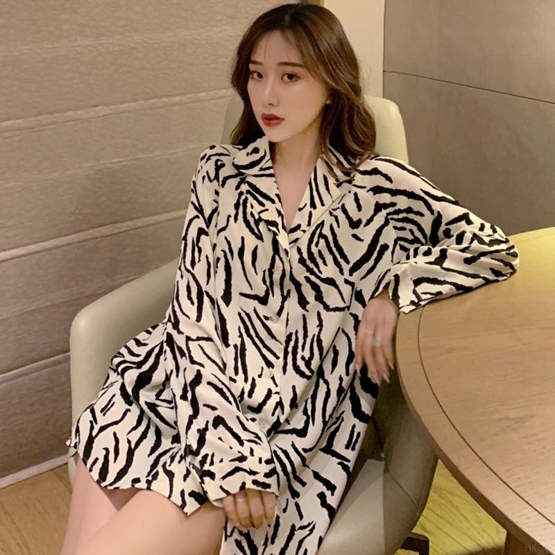 Áo Sơ Mi chiffon Tay Dài Dáng Rộng Họa Tiết Kẻ Sọc Hợp Thời Trang Cho Bạn Gái