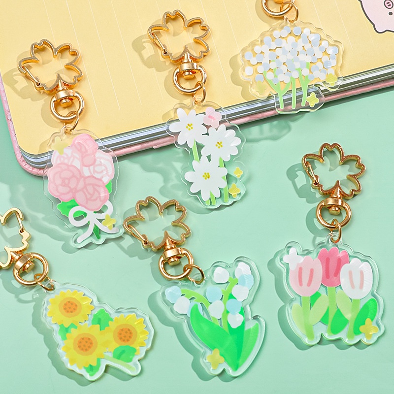 Móc Khóa Hình Bông Hoa Đơn Giản Sáng Tạo