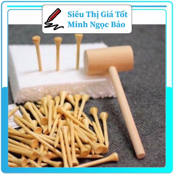 Set Búa Gỗ Kèm 20 Đinh Tre Giúp Bé Rèn Vận Động Tinh, Tăng Tập Trung Kiên Nhẫn