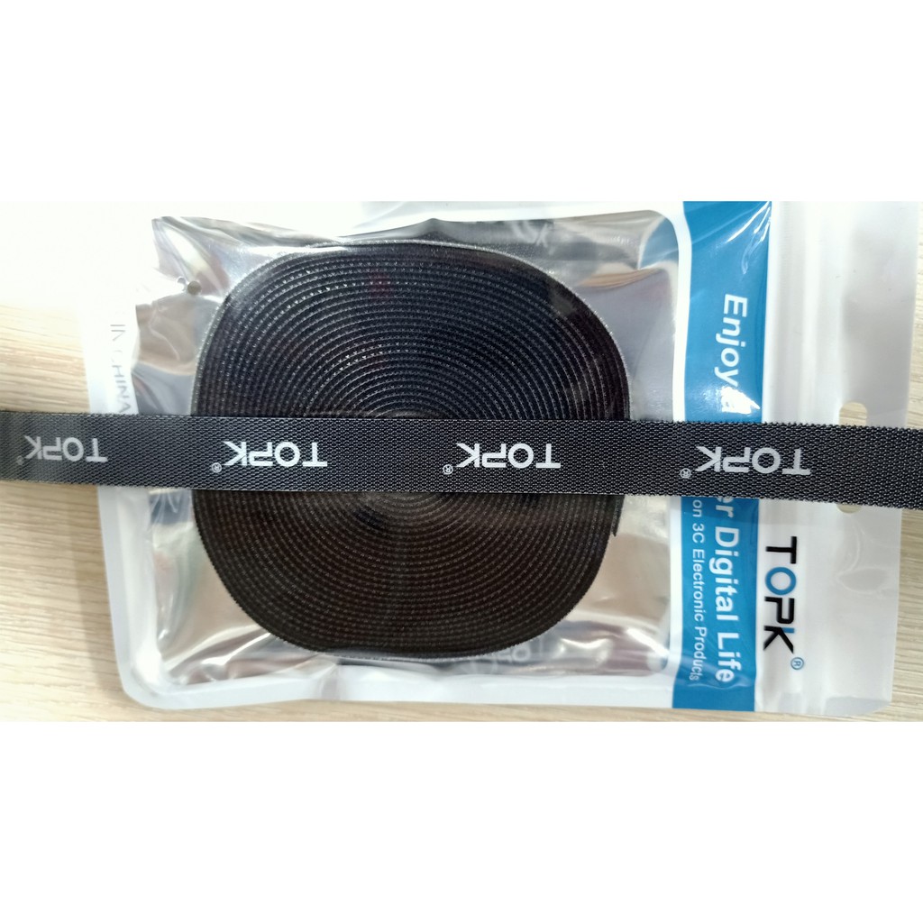 Dây velcro TOPK quấn gọn dây cáp / điện thoại đa năng cuộn 5m
